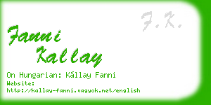 fanni kallay business card